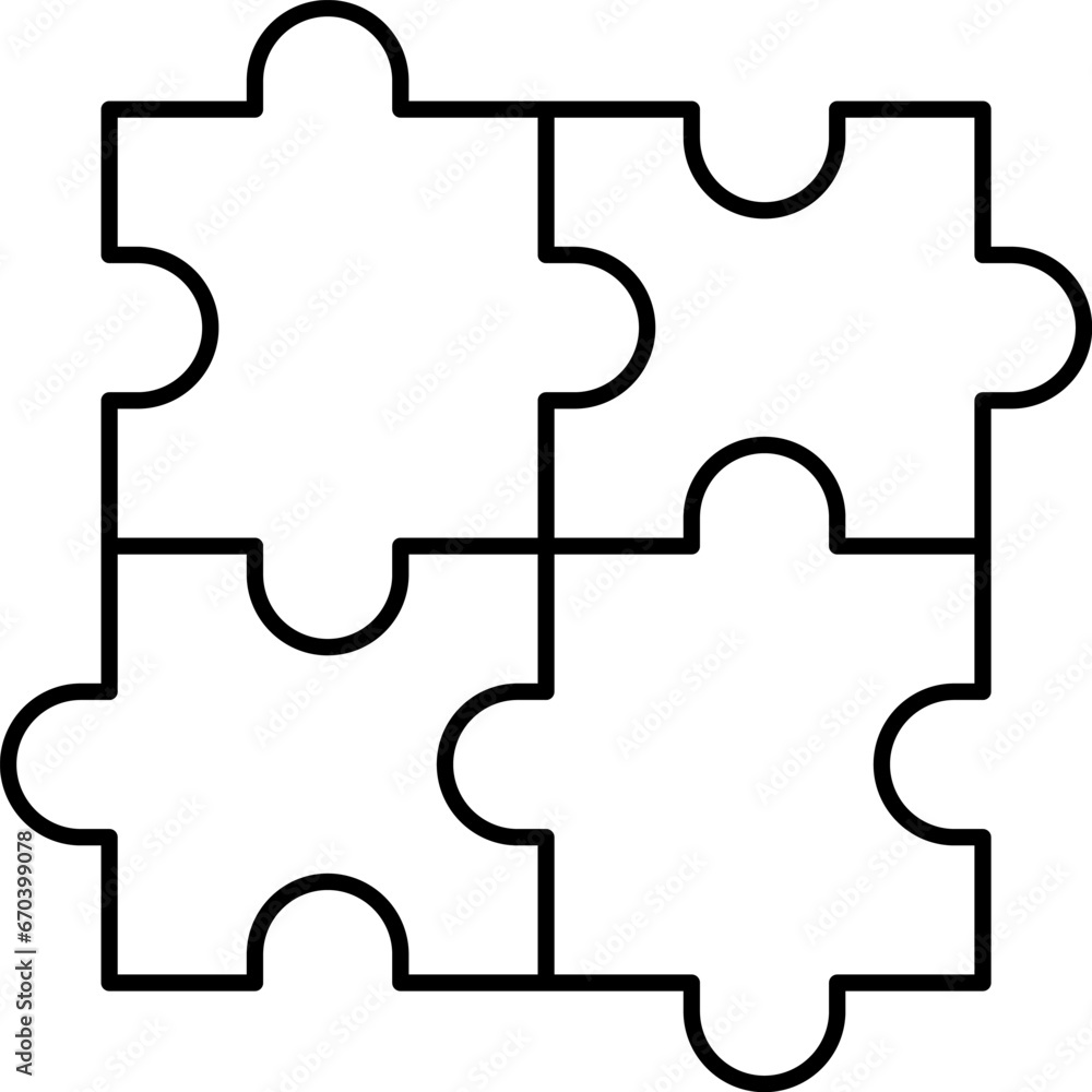 Puzzle line icon outline vector.