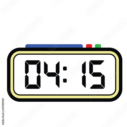 Digital Clock Time at 04:15, Time Illustration 24 Hours Format
