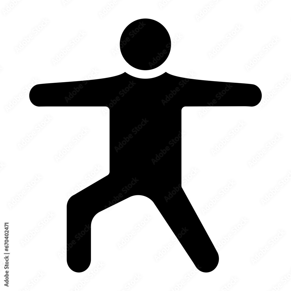 Warrior Pose Left Icon Warrior Pose Left Icon