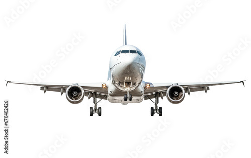 Landing Passenger Airplane on Transparent Background