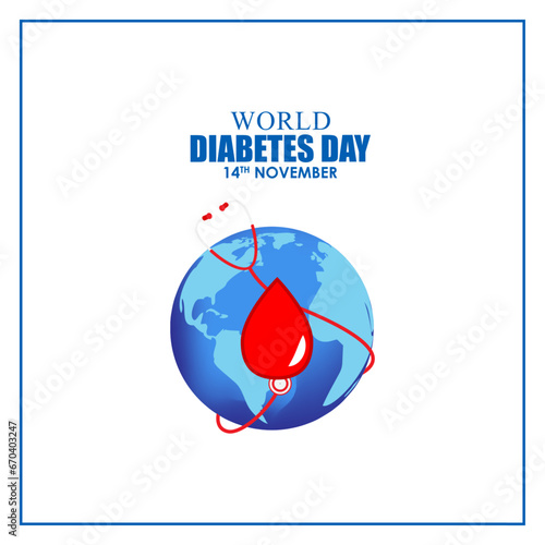 Vector illustration for World Diabetes Day 14 November