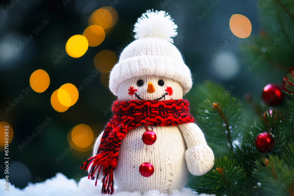 Muñeco de nieve navideño hecho a mano con ganchillo. Muñeco de nieve navideño hecho a mano con ganchillo.