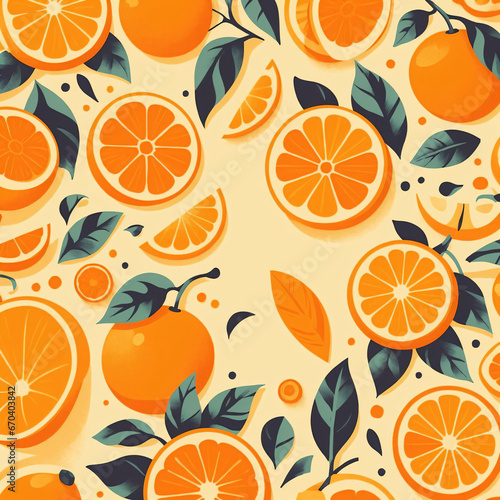 seamless pattern background with oranges