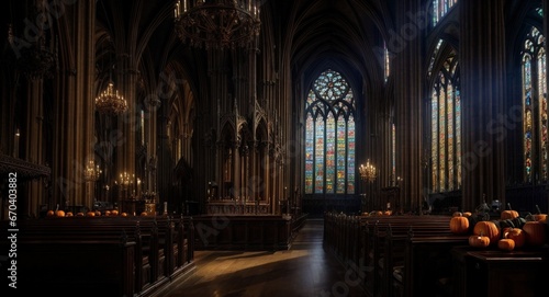 Sacred and Spooky: An Ornate Cathedral Transformed for Halloween 