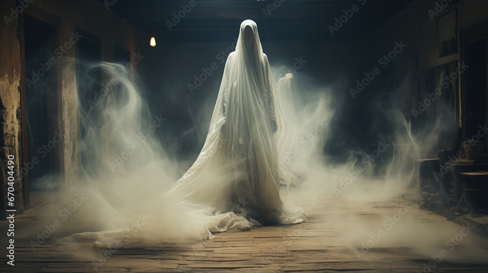 An image of a ghostly apparition haunting An image of a ghostly apparition haunting