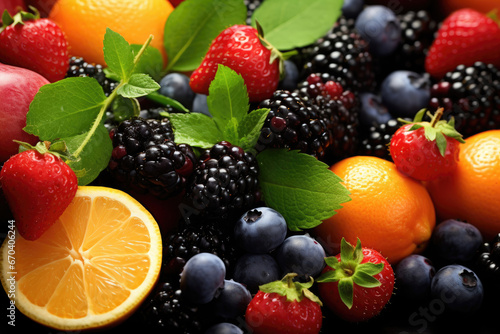 Fruits and berries background