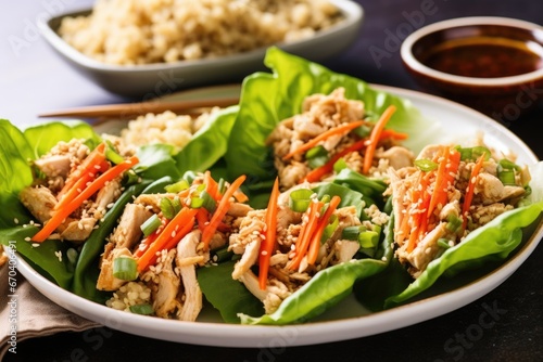 freshly made turkey lettuce wraps with sesame oil