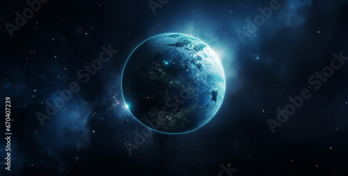 earth in space  planet in space  earth and moon  