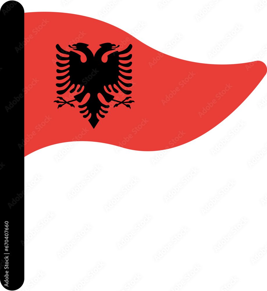 Triangular free Albania flag Triangular free Albania flag