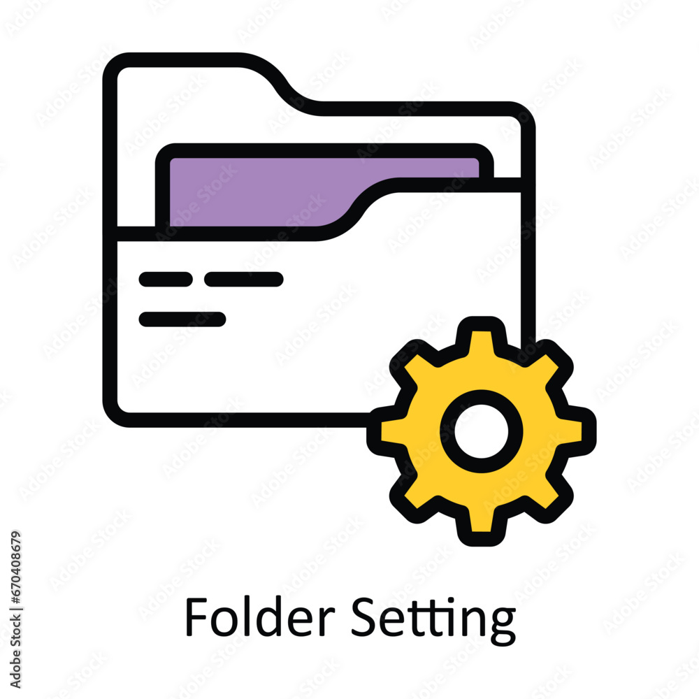 Folder Setting vector Filled outline Design illustration. Symbol on White background EPS 10 File Folder Setting vector Filled outline Design illustration. Symbol on White background EPS 10 File