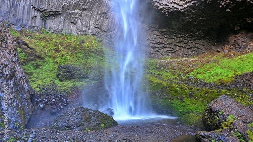 Latourell falls with amazing rock background Columbia River Gorge National Scenic Area.