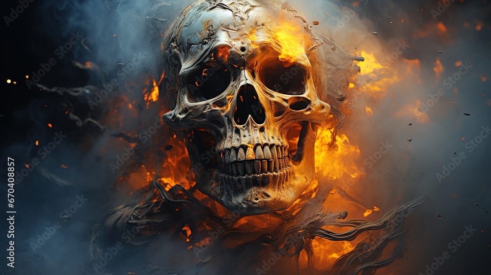 skull in flames skull in flames