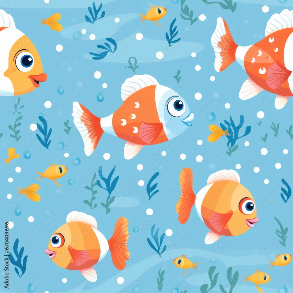 Cartoon character of fish, pattern for seamless
Cartoon character of fish, pattern for seamless