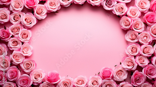 pink rose frame HD 8K wallpaper Stock Photographic Image  © AA