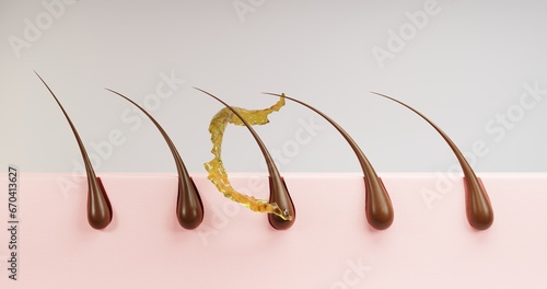Canvastavla 3d illustration of stylized hair care