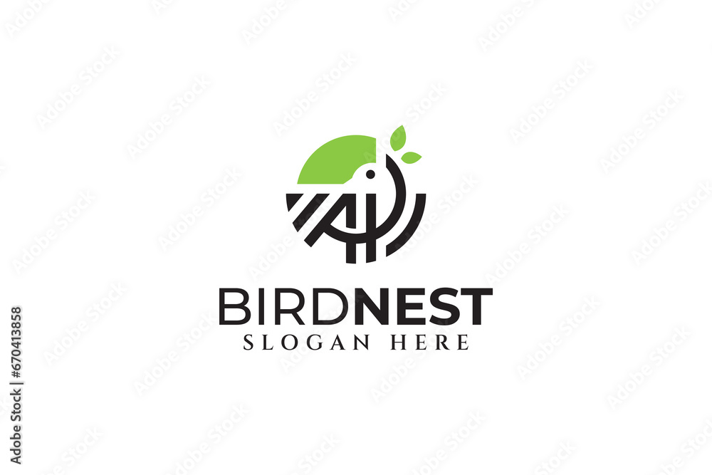 bird nest with letter AP shape modern logo design template bird nest with letter AP shape modern logo design template