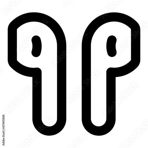 Wireless earbuds line icon