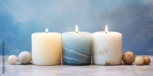 Elegant Set of Three Bubble Candles in Off-WhiteBeige