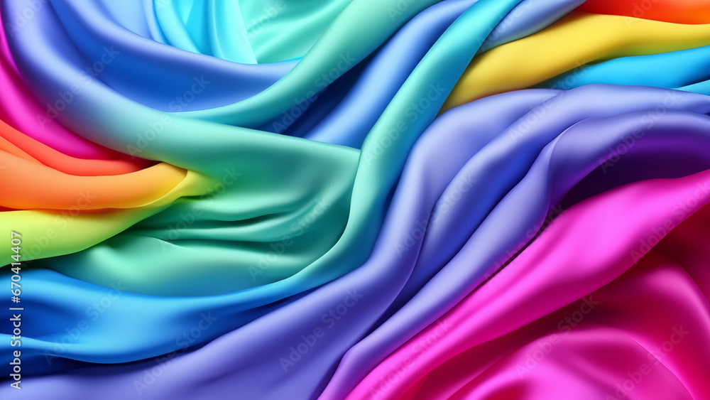 Sensational Rainbow Satin with Soft Folds, Silk Satin with Soft Folds, Silk Fabric Background, Silk Fabric Soft Folds, Luxury Background, 8K UHD Sensational Rainbow Satin with Soft Folds, Silk Satin with Soft Folds, Silk Fabric Background, Silk Fabric Soft Folds, Luxury Background, 8K UHD