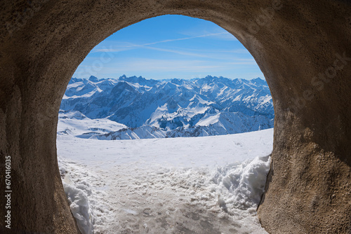 tunnel at Nebelhorn mountain, winter landscape Oberstdorf photo