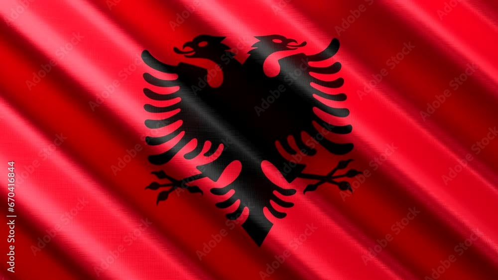 Albania - waving textile flag - 3D 4k seamless loop animation (3840 x 2160 px) Albania - waving textile flag - 3D 4k seamless loop animation (3840 x 2160 px)