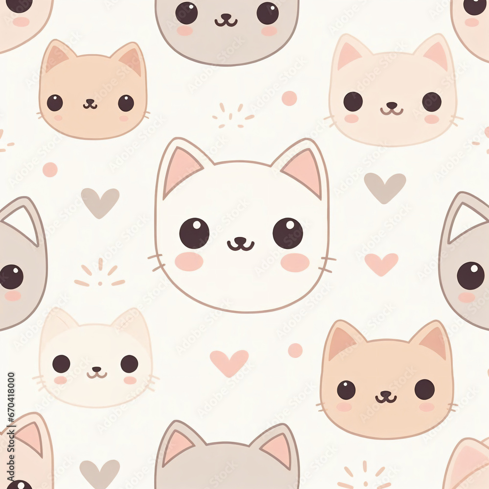 seamless pattern background with bunnies - Generative AI