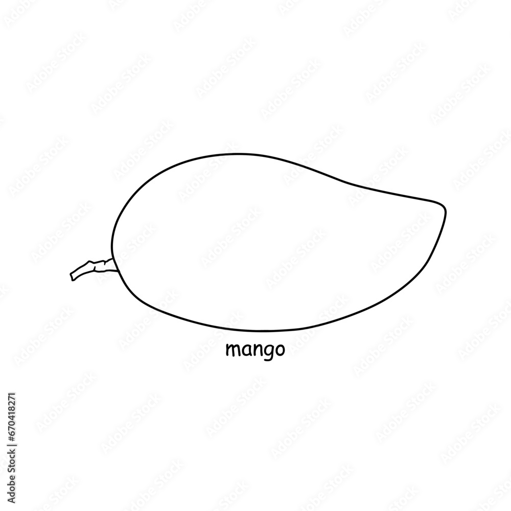Hand drawn mango fruits on white background.
Hand drawn mango fruits on white background.