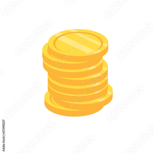 stack of golden coins. 3d empty gold coin