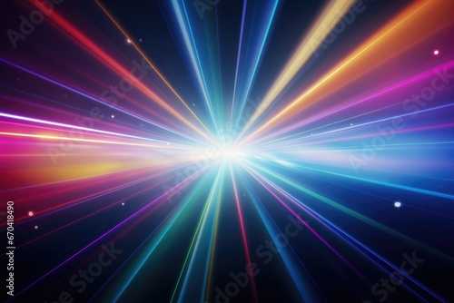 Rainbow Colored Motion Rays And Lens Flare Reflection
