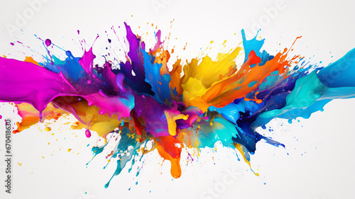 colorful paint splash isolated on white background