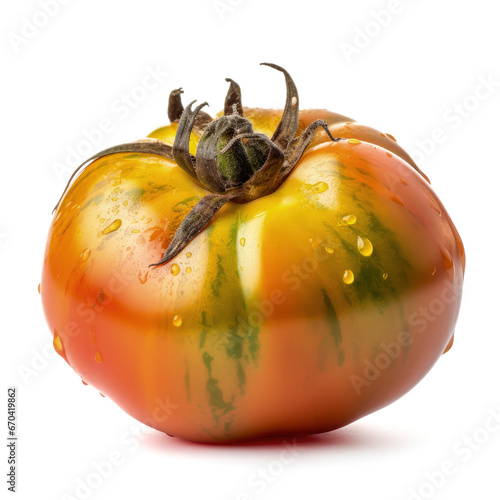 Fresh heirloom tomato isolated on a white background