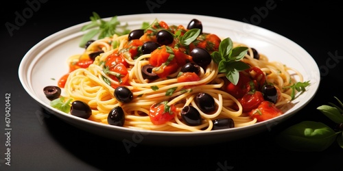 Spaghetti Alla Puttanesca With Vibrant Mediterranean Flavors