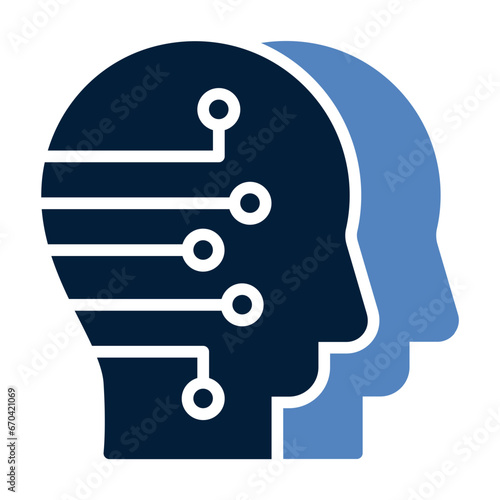 Digital twin line icon