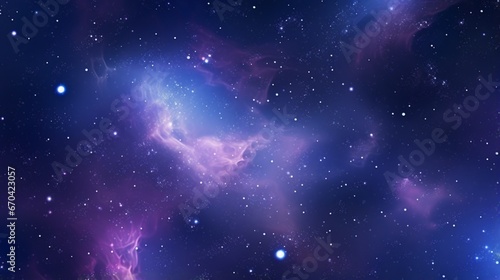 Extreme close-up of abstract blurred space nebula  cosmic blue and starry violet hues  in the style of gradient blurred