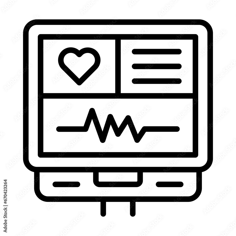 Health monitoring line icon Health monitoring line icon