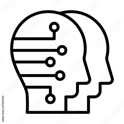 Digital twin line icon