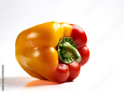 One sweet bell pepper isolated on white background