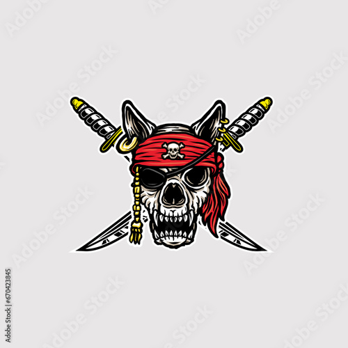Bild auf Leinwand skull dog k9