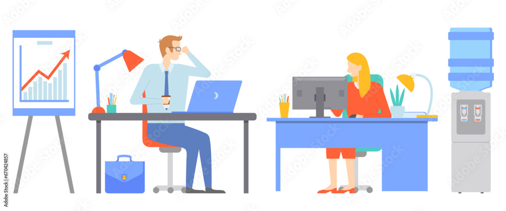 Office people worker. Vector illustration. The office is place where people come together to work Workers in office collaborate with their coworkers to achieve common goals An employees role as office Office people worker. Vector illustration. The office is place where people come together to work Workers in office collaborate with their coworkers to achieve common goals An employees role as office