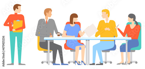 Office people worker. Vector illustration. The office people worker concept emphasizes value teamwork and collaboration Working in organized and efficient manner is essential for every office worker