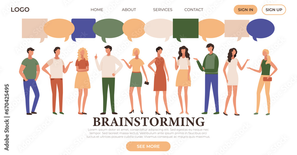 People talking. Vector illustration. People engage in conversations to communicate and share their thoughts Talking is fundamental aspect human interaction and relationship building brainstorming