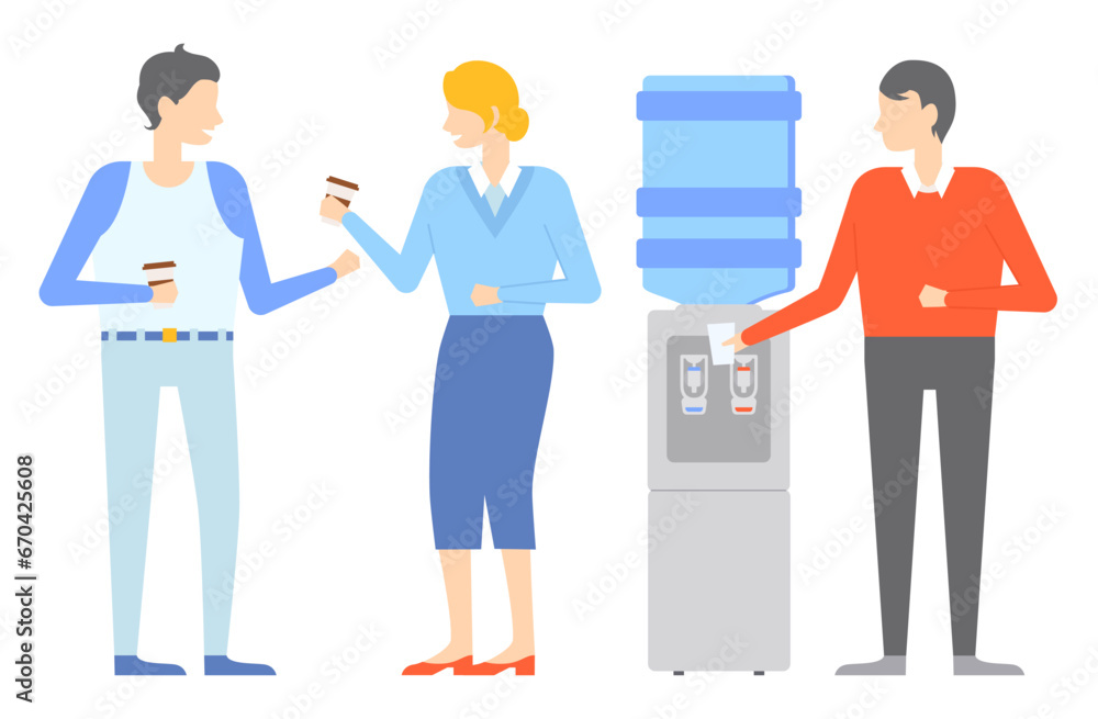 Office people worker. Vector illustration. The office people worker metaphor symbolizes interconnectedness individuals in workplace Working in organized and efficient manner is essential