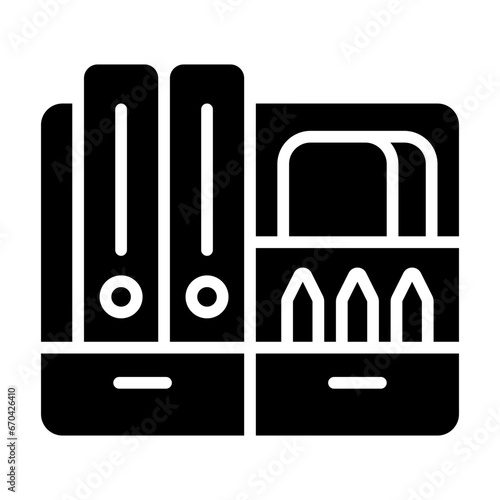 Desk organizer line icon