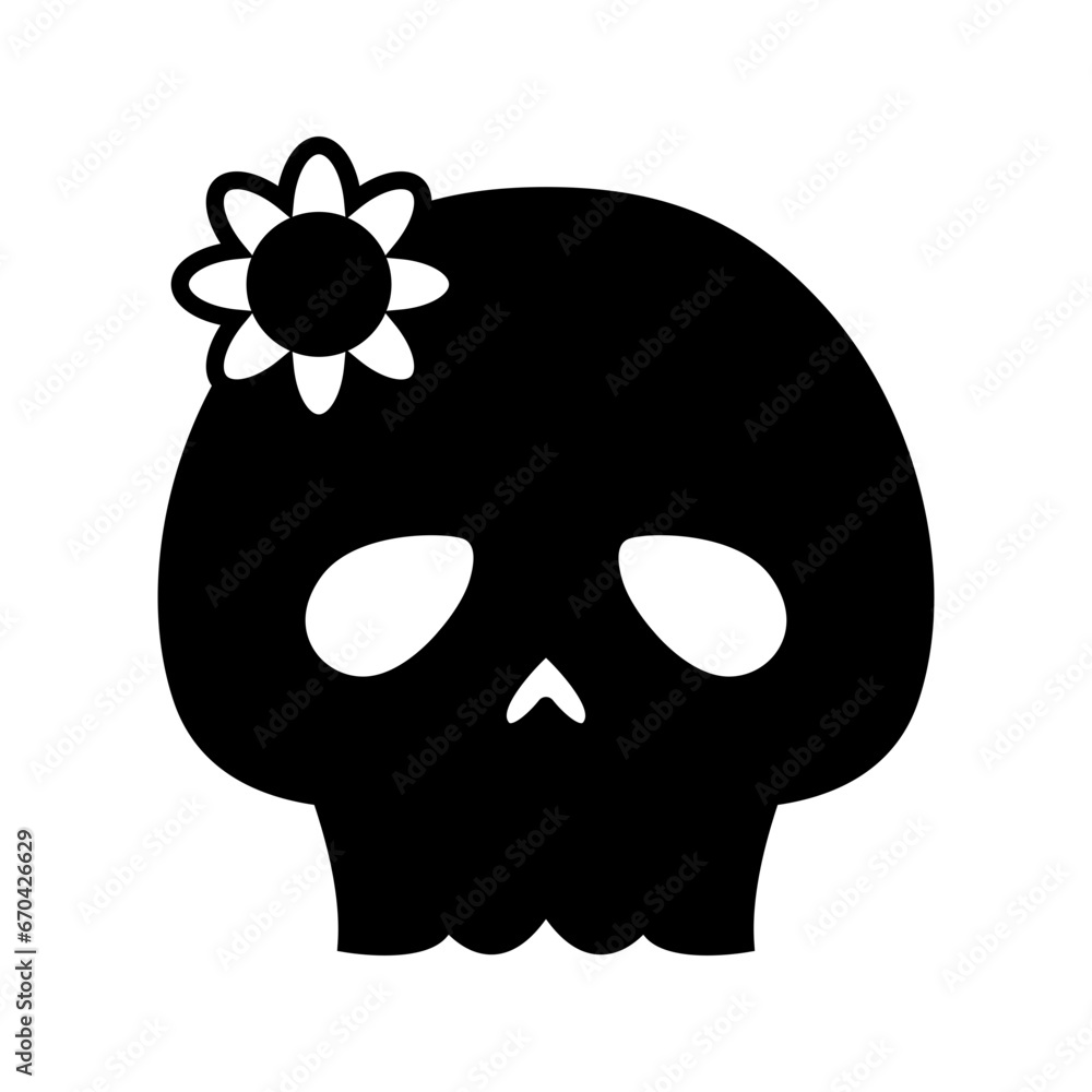 Skull Glyph Style in Design Icon Skull Glyph Style in Design Icon