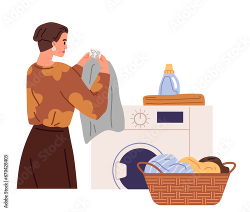 Laundry. Vector illustration. The laundry service provides convenience for busy individuals Dirty clothes be transformed through washing The washer is domestic appliance used for laundry The laundry