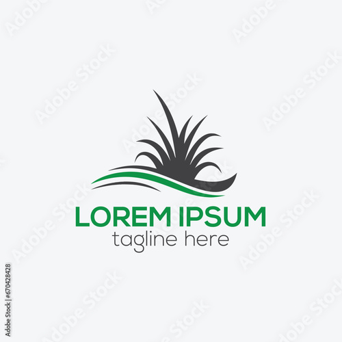 Lawn care logo. Creative mower - lawn care logo design service isolated logo vector