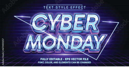 Editable Text Effect with Cyber Monday Theme. Premium Graphic Vector Template.