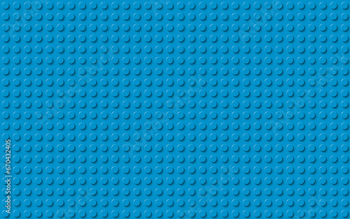 Blue plastic construction plate. Closeup plastic toy block. Abstract vector background. Seamless modern design
