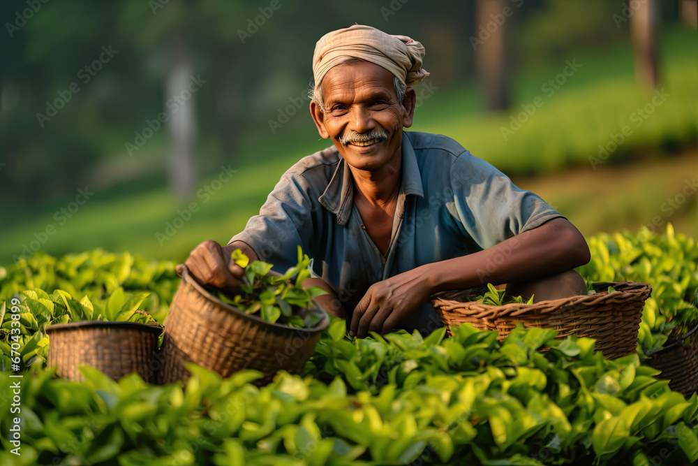 Promote fair trade tea support farmers. social responsibility concept Promote fair trade tea support farmers. social responsibility concept