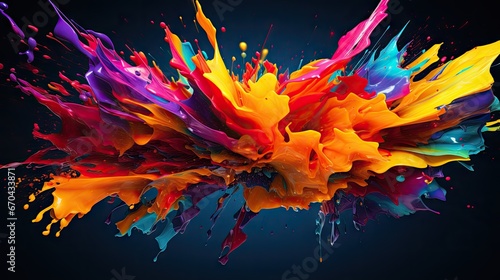Explosion of colored oil paint